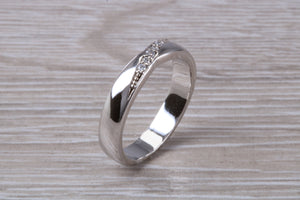 4 mm wide Crossover Diamond set Band