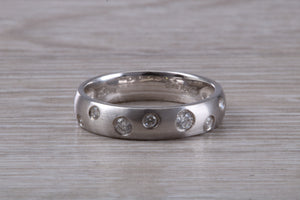 Brushed Finish Diamond set Wedding Band