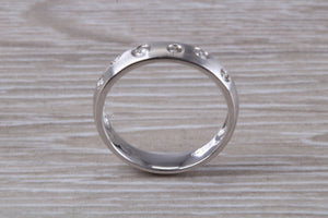 Brushed Finish Diamond set Wedding Band