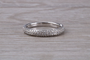 Pave Diamond set 18ct White Gold Band