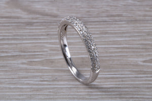 Pave Diamond set 18ct White Gold Band