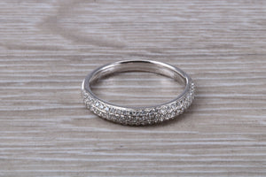 Pave Diamond set 18ct White Gold Band