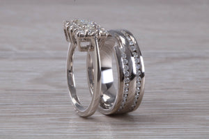 Engagement Ring with Matching Two Row Diamond set Band