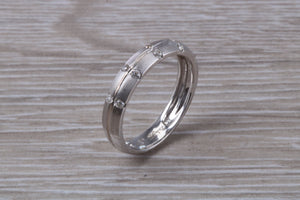 4 mm Wide Diamond set 18ct White Gold Band