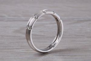 4 mm Wide Diamond set 18ct White Gold Band