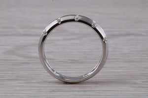 4 mm Wide Diamond set 18ct White Gold Band