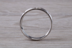 4 mm Wide Diamond set 18ct White Gold Band