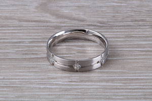 Diamond set band made from 18ct white gold with square diamonds, perfect as wedding ring, eternity ring, dress ring