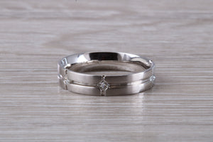 Diamond set band made from 18ct white gold with square diamonds, perfect as wedding ring, eternity ring, dress ring