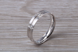 Diamond set band made from 18ct white gold with square diamonds, perfect as wedding ring, eternity ring, dress ring