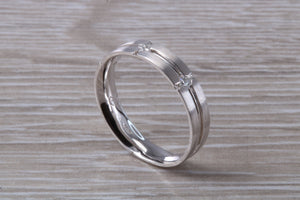 Diamond set band made from 18ct white gold with square diamonds, perfect as wedding ring, eternity ring, dress ring