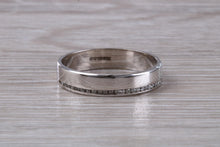 Load image into Gallery viewer, 4 mm Wide Diamond Set White Gold Wedding Ring