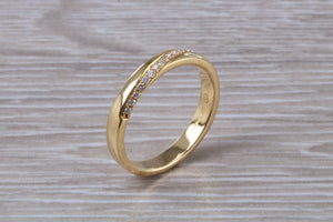 Crossover Diamond set 18ct Yellow Gold Band