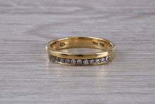 Load image into Gallery viewer, Edge set Diamond 18ct Yellow Gold Wedding Band