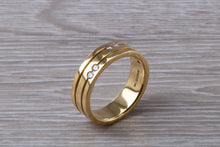 Load image into Gallery viewer, 6 mm wide Diamond set 18ct Gold Band