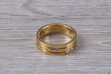Load image into Gallery viewer, 6 mm wide Diamond set 18ct Gold Band