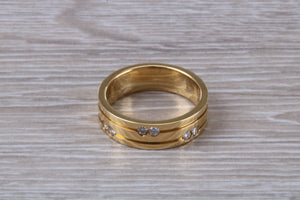 6 mm wide Diamond set 18ct Gold Band