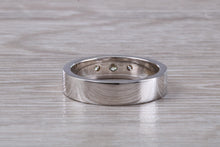 Load image into Gallery viewer, 5 mm wide Diamond set White Gold Band