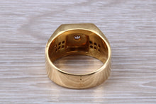 Load image into Gallery viewer, Gents Chunky Diamond set 18ct Gold Signet Ring