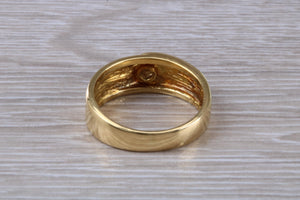 8 mm Wide Diamond set 18ct Yellow Gold Ring