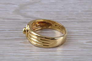 8 mm Wide Diamond set 18ct Yellow Gold Ring