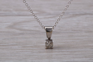 Diamond set White Gold Solitaire Necklace
