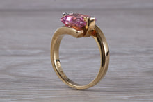 Load image into Gallery viewer, Pink Topaz and Diamond set Yellow Gold Ring