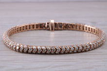 Load image into Gallery viewer, Three carats very unusual Rose Gold Diamond set Bracelet