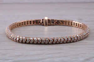 Three carats very unusual Rose Gold Diamond set Bracelet