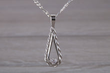 Load image into Gallery viewer, Natural Round cut Diamond set Silver Necklace