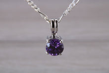 Load image into Gallery viewer, Natural Round cut Amethyst set Silver Necklace