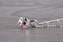 Load image into Gallery viewer, Pink Sapphire C Z set Silver Necklace