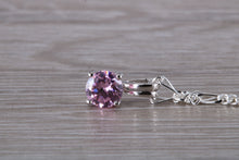 Load image into Gallery viewer, Pink Sapphire C Z set Silver Necklace