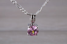 Load image into Gallery viewer, Pink Sapphire C Z set Silver Necklace