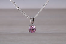 Load image into Gallery viewer, Pink Sapphire C Z set Silver Necklace