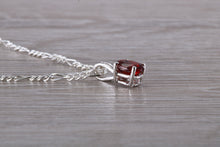 Load image into Gallery viewer, Oval cut Ruby set Silver Necklace
