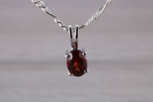 Load image into Gallery viewer, Oval cut Ruby set Silver Necklace