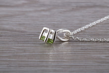 Load image into Gallery viewer, Natural Peridot Gemstone set Silver Necklace