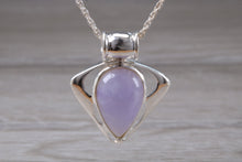 Load image into Gallery viewer, Silver Lilac Jade Necklace. Lilac Jade Pendant with 16 inch Snake chain.Jade Christmas,Birthday,Anniversary or Graduation Present.