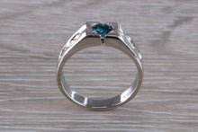 Load image into Gallery viewer, Gents London Blue Topaz set Sterling Silver Signet Ring