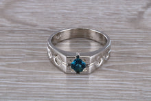 Load image into Gallery viewer, Gents London Blue Topaz set Sterling Silver Signet Ring