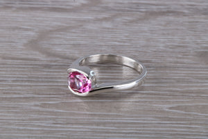 Silver Ring set with Natural Pink Topaz. November birthstone,Sagittarius Zodiac Gemstone.Perfect birthday or Anniversary Gift.