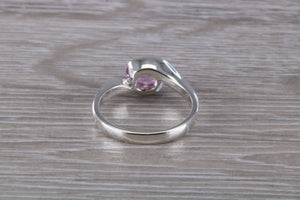 Silver Ring set with Natural Pink Topaz. November birthstone,Sagittarius Zodiac Gemstone.Perfect birthday or Anniversary Gift.
