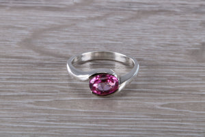 Silver Ring set with Natural Pink Topaz. November birthstone,Sagittarius Zodiac Gemstone.Perfect birthday or Anniversary Gift.