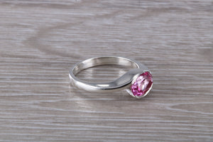 Silver Ring set with Natural Pink Topaz. November birthstone,Sagittarius Zodiac Gemstone.Perfect birthday or Anniversary Gift.