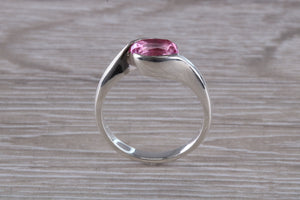 Silver Ring set with Natural Pink Topaz. November birthstone,Sagittarius Zodiac Gemstone.Perfect birthday or Anniversary Gift.