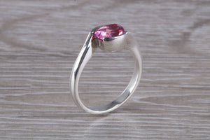 Silver Ring set with Natural Pink Topaz. November birthstone,Sagittarius Zodiac Gemstone.Perfect birthday or Anniversary Gift.