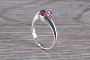 Silver Ring set with Natural Pink Topaz. November birthstone,Sagittarius Zodiac Gemstone.Perfect birthday or Anniversary Gift.