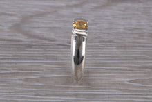 Load image into Gallery viewer, Round cut Citrine Gemstone set Silver Ring