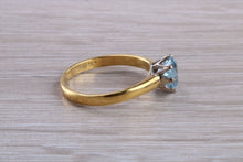 Load image into Gallery viewer, 1.50 carat Aquamarine Solitaire set in Yellow Gold and Platinum